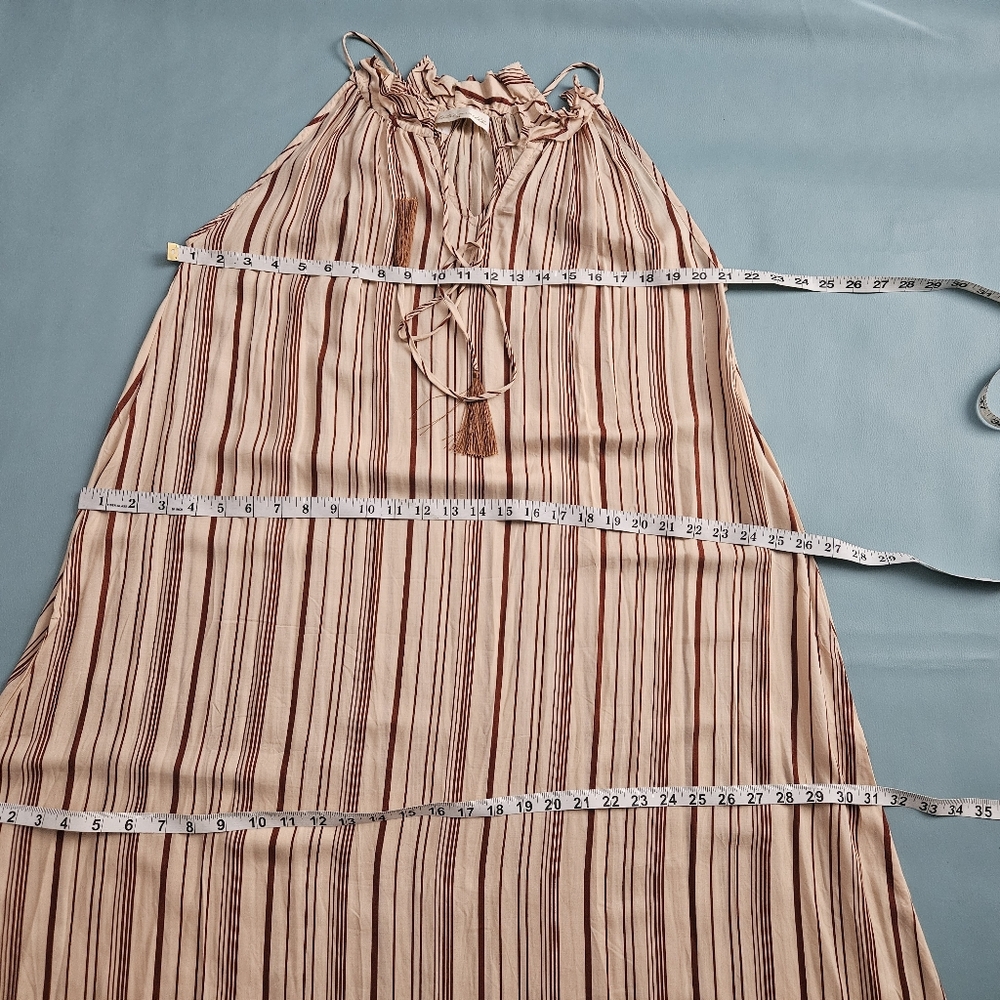 Natalie Martin Marlien Maxi Dress in Thin Stripe Cocoa Butter - Picture 8 of 11